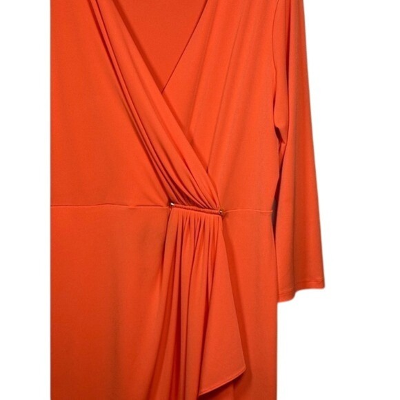 Michael Kors MK Faux Wrap Dress- Orange Size Large - Picture 8 of 11